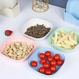 10-Piece Plastic Plates Set With Holder